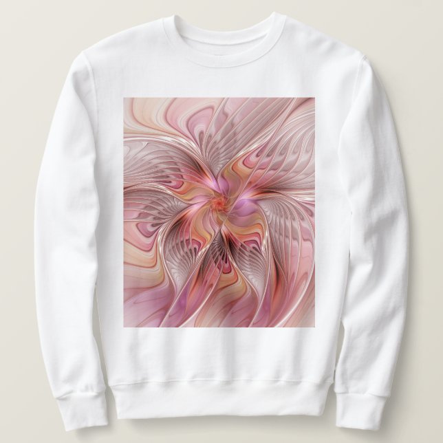 Abstract Butterfly Colourful Fantasy Fractal Art Sweatshirt (Design Front)