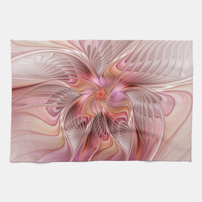 Abstract Butterfly Colourful Fantasy Fractal Art Tea Towel (Horizontal)