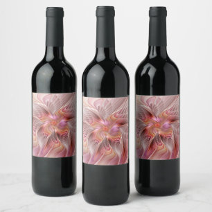 Abstract Butterfly Colourful Fantasy Fractal Art Wine Label