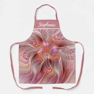Abstract Butterfly Colourful Fantasy Fractal Name Apron