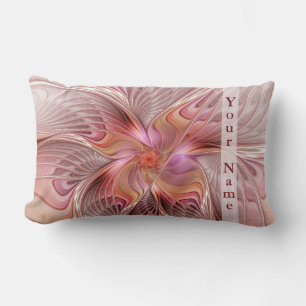 Abstract Butterfly Colourful Fantasy Fractal Name Lumbar Cushion