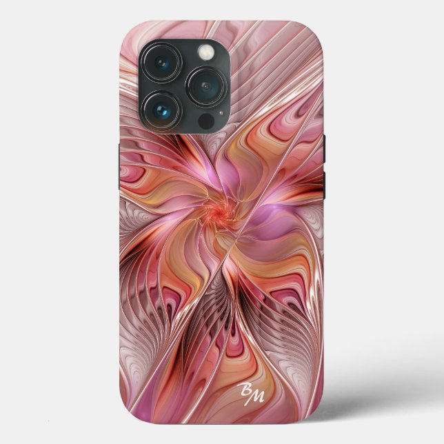 Abstract Butterfly Colourful Fractal Art Initials Case-Mate iPhone Case (Back)