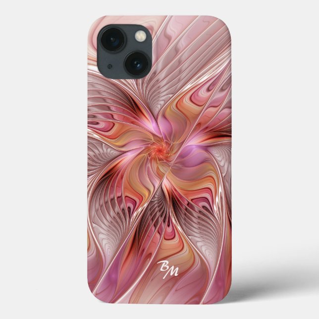 Abstract Butterfly Colourful Fractal Art Monogram Case-Mate iPhone Case (Back)