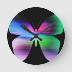 Abstract Butterfly Colourful Round Clock
