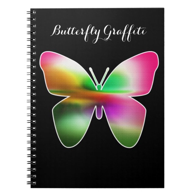 Abstract Butterfly Colourful Spiral Notebook (Front)