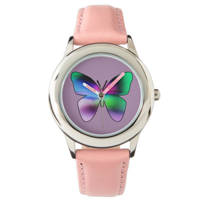 Abstract Butterfly Colourful Watch (Front)