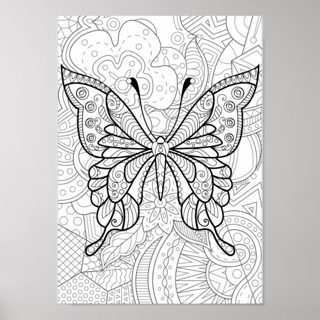 Abstract butterfly colouring Poster (Front)
