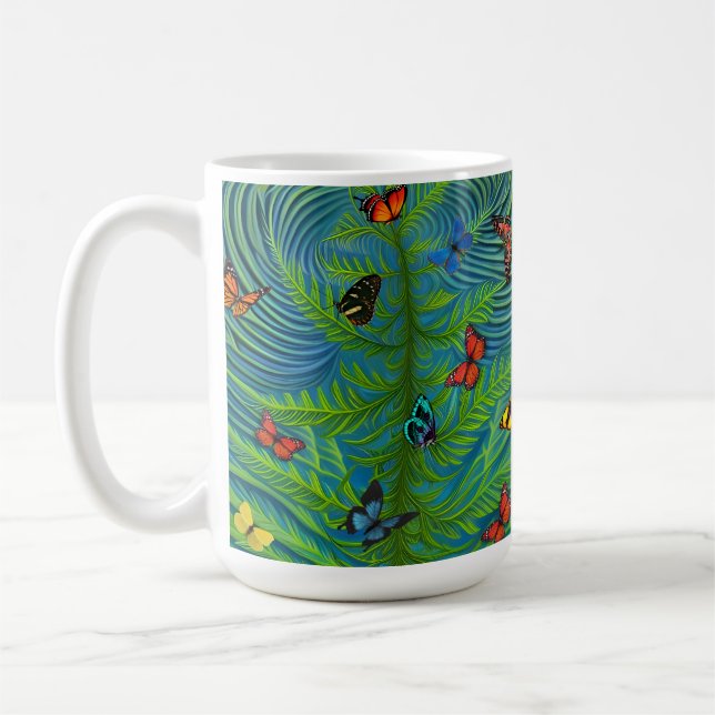Abstract Butterfly Dream Garden Coffee Mug (Left)