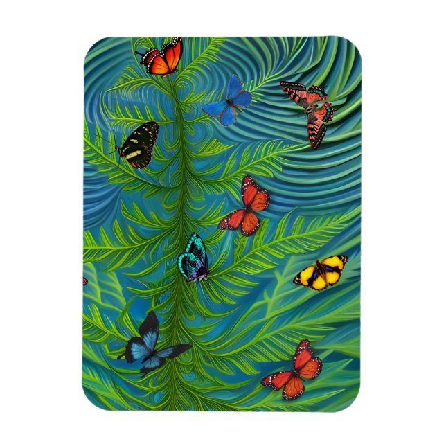 Abstract Butterfly Dream Garden Magnet (Vertical)