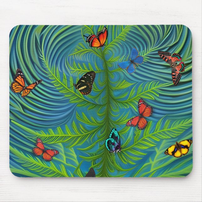 Abstract Butterfly Dream Garden Mouse Pad (Front)