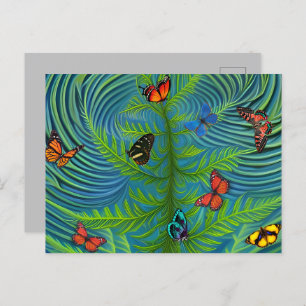Abstract Butterfly Dream Garden Postcard