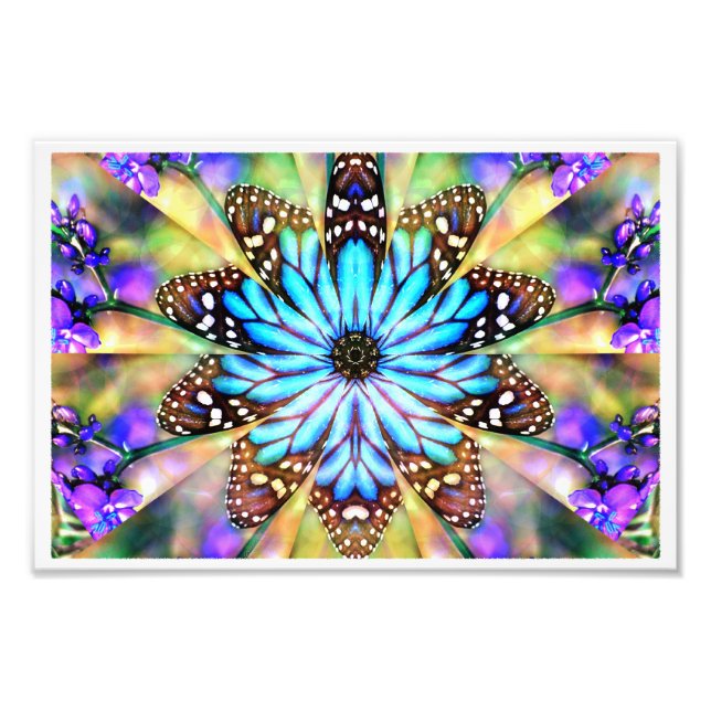 Abstract Butterfly Flower Photo Print (Front)