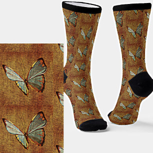 Abstract Butterfly on Brown Socks