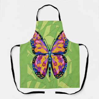Abstract butterfly painting  apron