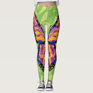 Abstract butterfly painting leggings