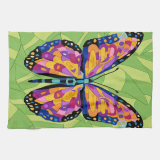 Abstract butterfly painting  tea towel