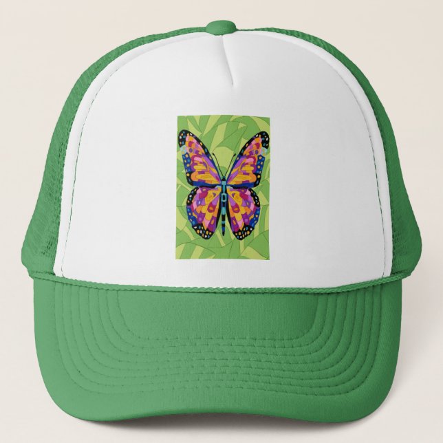 Abstract butterfly painting  trucker hat (Front)