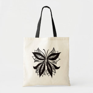 Abstract Butterfly Tattoo Black And White Tote Bag