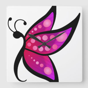 Abstract Butterfly Wall Clock