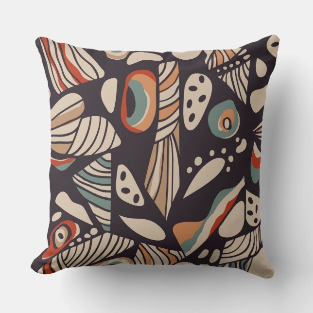Abstract butterfly wings inspired boho pattern  cushion (Front)