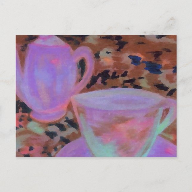 Abstract Cafe CricketDiane Coffee Art Postcard (Front)