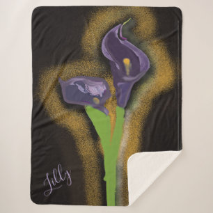 Abstract Calla Lily Stipple-Art  Sherpa Blanket