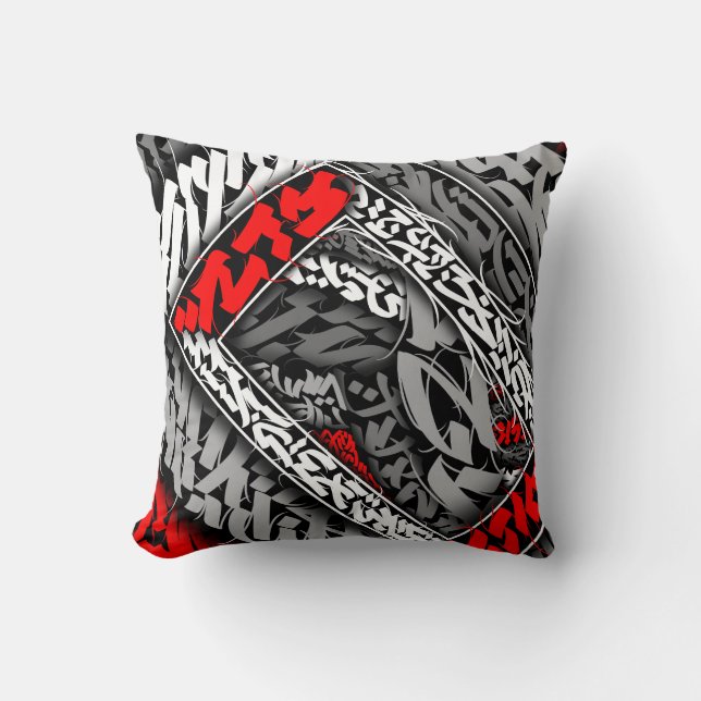 abstract calligraffiti cushion (Front)