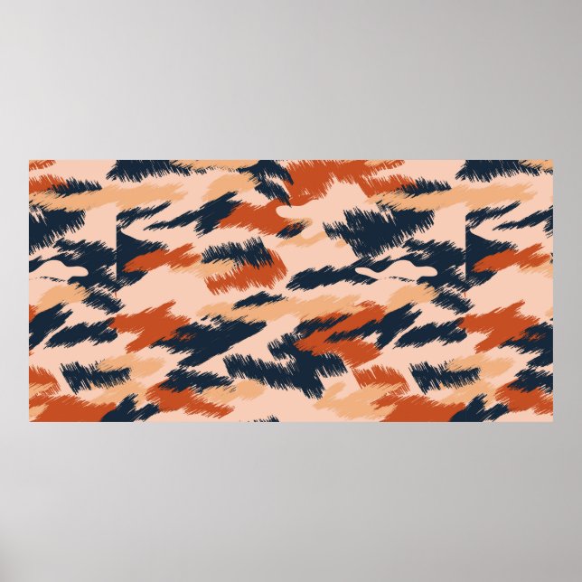 Abstract camouflage pattern. Seamless vintage wall Poster (Front)