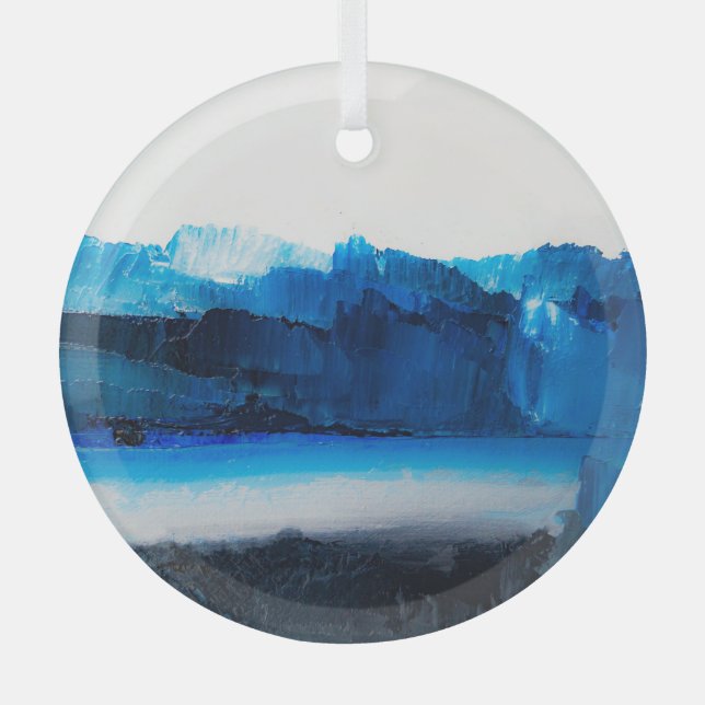 Abstract Canvas: Modern Art Texture. Glass Tree Decoration (Front)