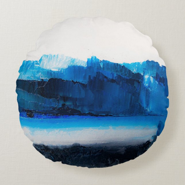 Abstract Canvas: Modern Art Texture. Round Cushion (Front)