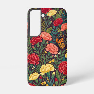 Abstract Carnations Butterfly Samsung Cases
