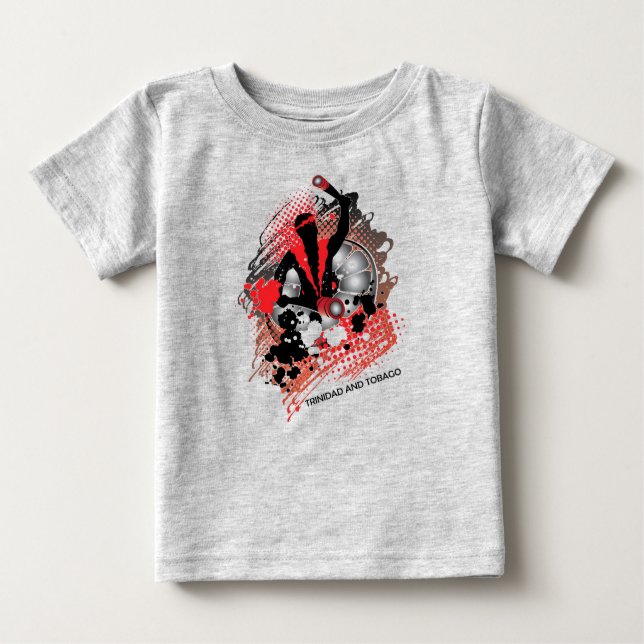 Abstract Carnival Panman in Red White and Black Baby T-Shirt (Front)