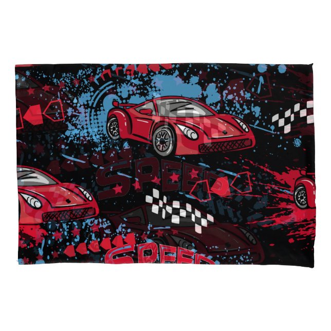 Abstract cars, grunge childish pattern. pillowcase (Front)