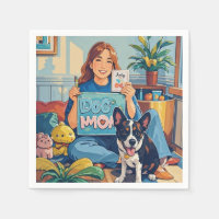 Abstract Cartoon dog mum puppy