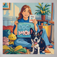 Abstract Cartoon dog mum puppy