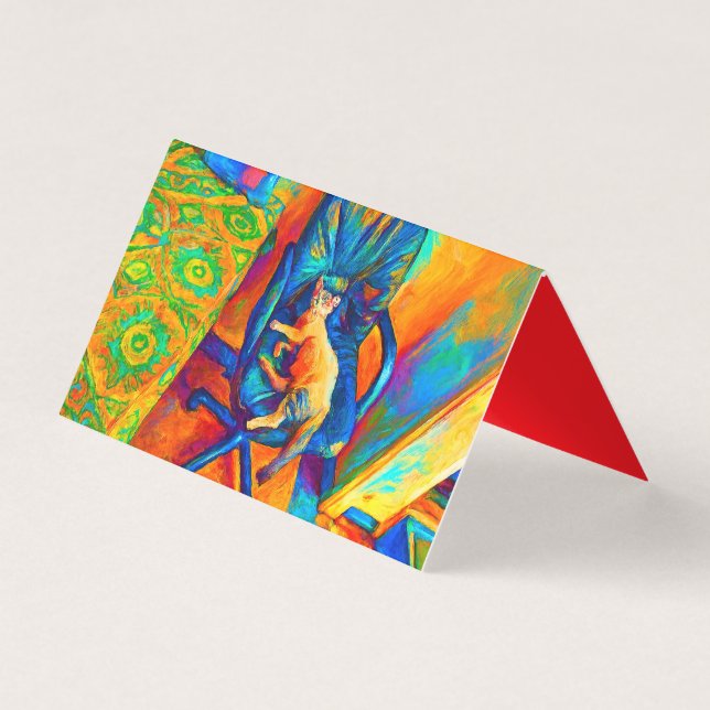 ABSTRACT CAT ART EXTRA COLORFUL BY SIXSOX (Front)