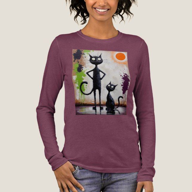 Abstract Cat Art Tee Modern Colourful (Front)