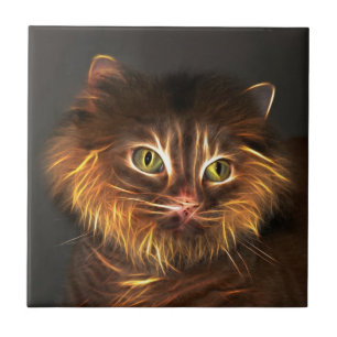 Abstract cat face tile