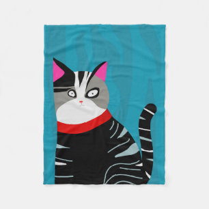 Abstract Cat Fleece Blanket