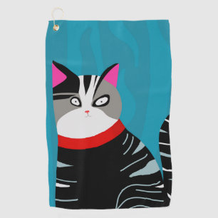 Abstract Cat Golf Towel