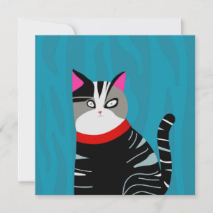 Abstract Cat Invitation