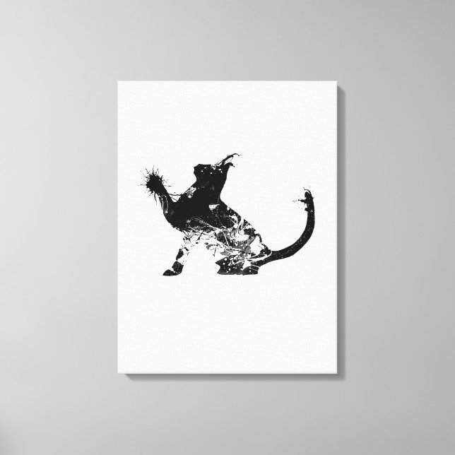 Abstract Cat is touching something Canvas Print (Front)