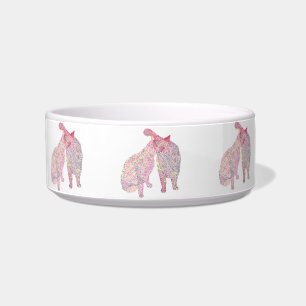 Abstract Cat Kiss Painting, Pet Dish