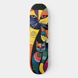Abstract Cat Kitten  Skateboard