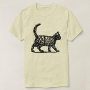 Abstract Cat Line Art Minimalist Scribble Cat Mod T-Shirt