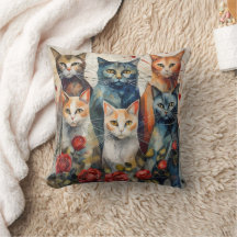 Abstract Cat Lovers Decor Grandma Mother Daughter