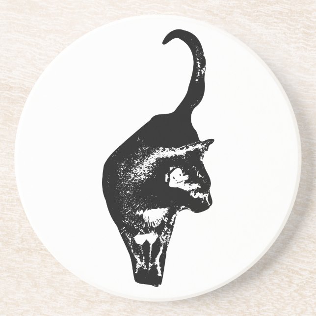 Abstract Cat Mark Coaster (Front)