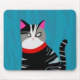 Abstract Cat Mouse Pad