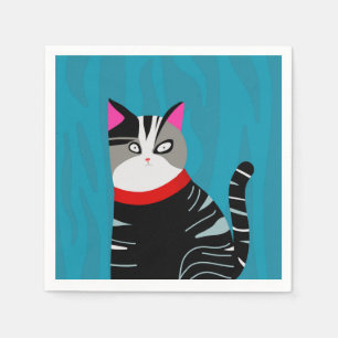 Abstract Cat Napkin