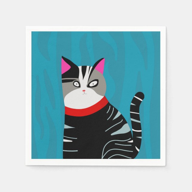 Abstract Cat Napkin (Front)